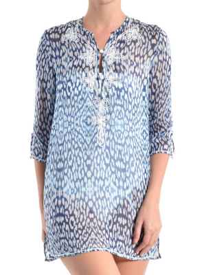 Embroidered Silk Chiffon Tunic