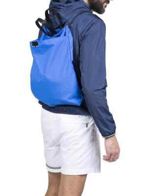 Small Nylon Tote / Back Pack In Blue