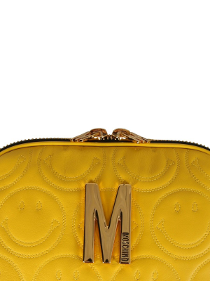 Moschino Smiley Face Embroidered Crossbody Bag