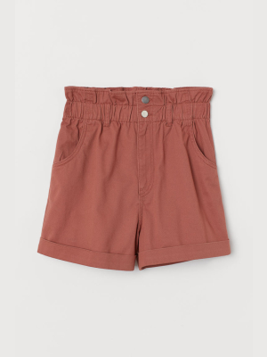 Cotton Paper-bag Shorts