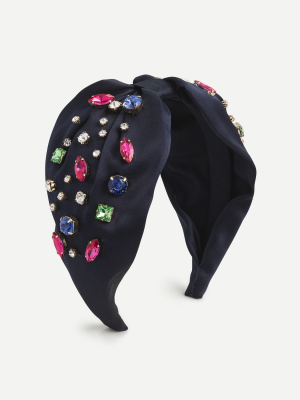 Wide Knot Headband With Jewels