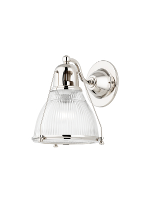 Hudson Valley Lighting Haverhill Sconce - Polished Nickel & Clear Prismatic