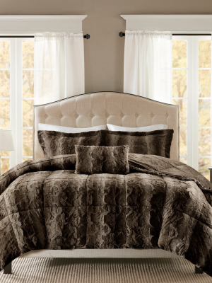 Marselle Brushed Faux Fur Comforter Set