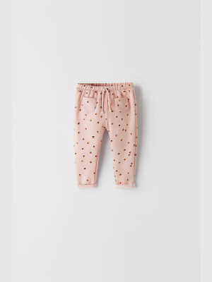 Faux Fur Lined Spotted Pants