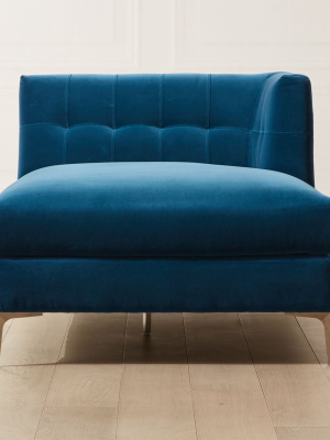 Holden Blue Velvet Tufted Right Arm Chaise