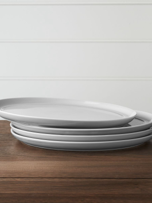 Set Of 4 Hue Light Grey Dinner Plates