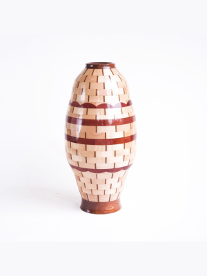 Vintage Allen Pousson Wood Vase