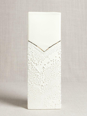 Rectangle Vase With Textured Glaze