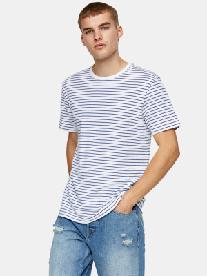 White And Blue Stripe T-shirt