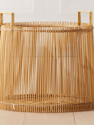 Mina Brass And Bamboo Basket