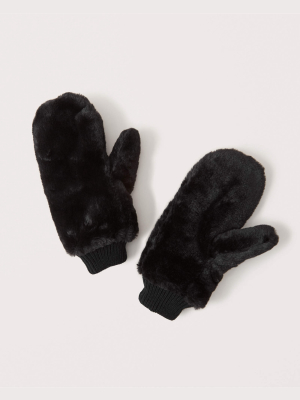 Faux Fur Mittens