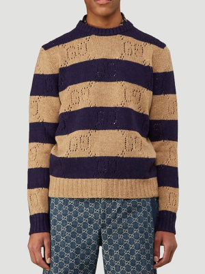 Gucci Gg Striped Knit Jumper