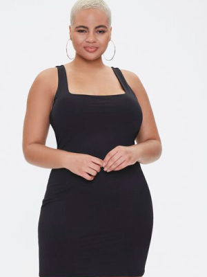 Plus Size Square-neck Bodycon Dress