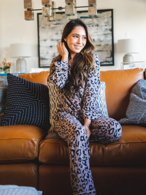 The Nelly Pajama Set - Taupe Leopard