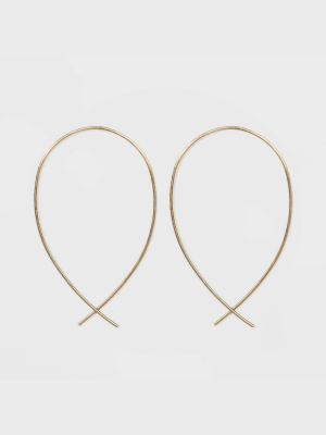 Worn Gold Wire Hoop Earrings - Universal Thread™