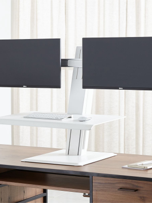 Humanscale ® White Dual Monitor Quickstand Eco Standing Desk Converter