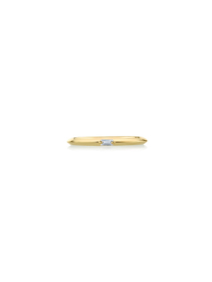 Petite Knife Edge Horizontal Baguette Solitaire Ring