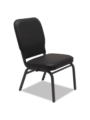 Alera Oversize Stack Chair, Black Antimicrobial Vinyl Upholstery, 2/carton Bt6616