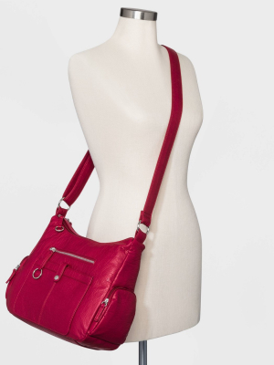 Bueno Zip Closure Crossbody Bag - Red