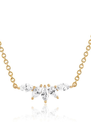 Ef Collection Diamond Marquise Fan Necklace