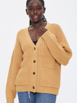 Ribbed Drop-sleeve Cardigan