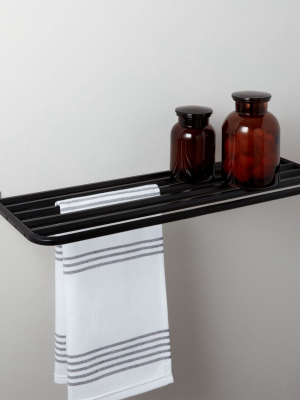 Hex Large Matte Black Train Towel Rack