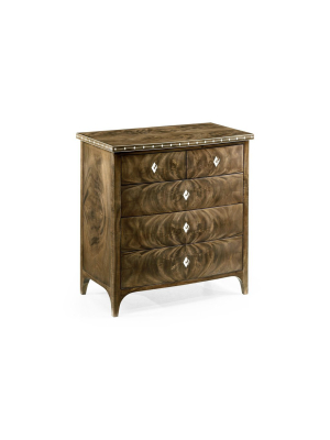 Small Bleached Mahogany Chest Of Drawers With Bone Inlay