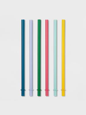 8" 6pk Plastic Kids Straws - Pillowfort™