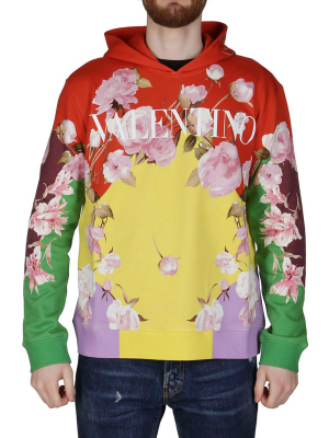 Valentino Flying Flowers Print Hoodie