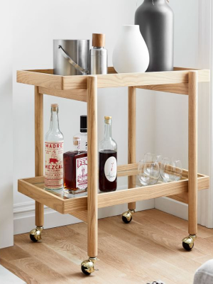 Modern Trestle Bar Cart