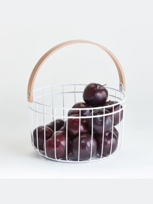 White Metal Fruit Basket