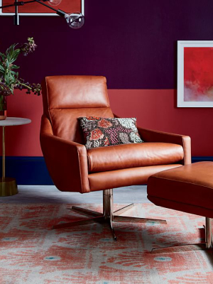 Austin Leather Swivel Armchair