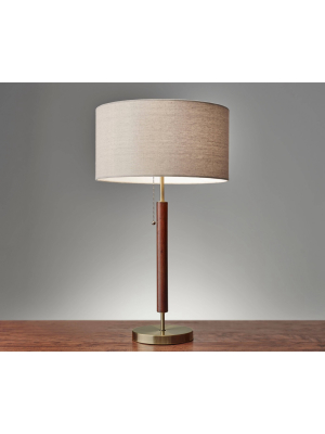 26.25" Hamilton Table Lamp Walnut - Adesso