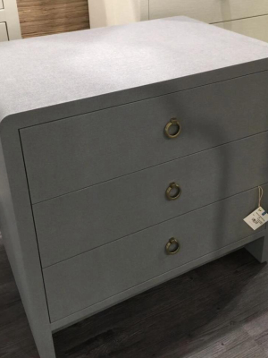 Bryant Linen 3 Drawer Side Table Gray