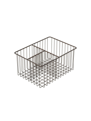 Mdesign Metal Wire Food Organizer Storage Bins, 3 Sections