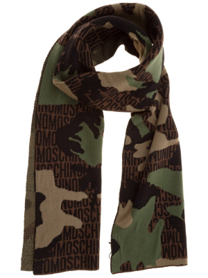 Moschino Camouflage Logo Scarf