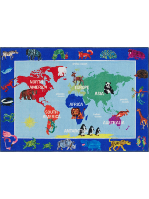 Eric Carle World Map Area Rug (6'6"x9'5") - Home Dynamix