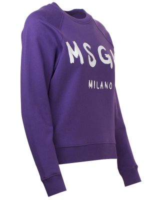 Msgm Logo Printed Sweatshirt