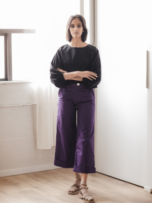 Maria Pant In Purple Twill