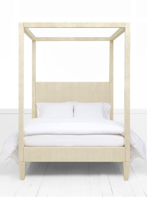 Sorin Bed Off White Faux Shagreen