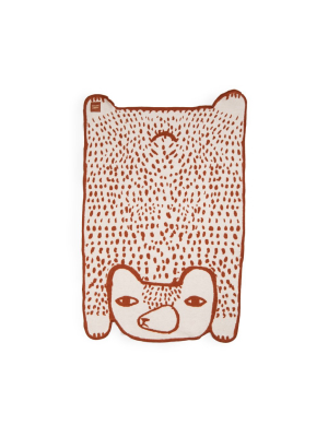 Bear Shaped Brushed Cotton Mini Blanket