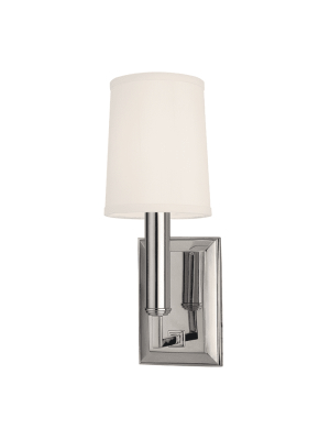 Clinton 1 Light Wall Sconce Polished Nickel