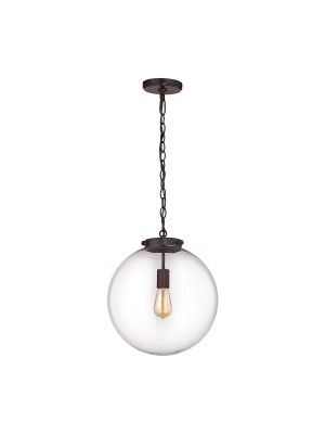 Gramercy 1-light Pendant In Oil Rubbed Bronze With Clear Glass