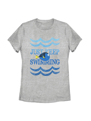 Women's Finding Dory Keep Swimming Waves T-shirt