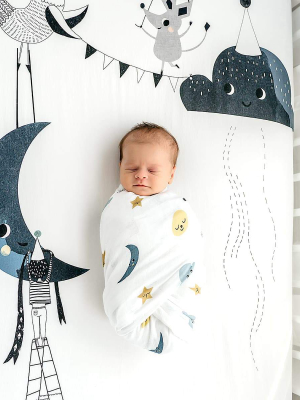 Crib Sheet And Swaddle Bundle - Moon's Birthday