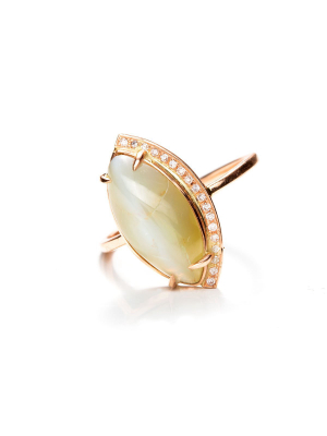 Cat Eye Crescent Ring