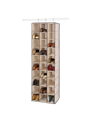 Whitmor 30 Section Hanging Shoe Shelves Brown