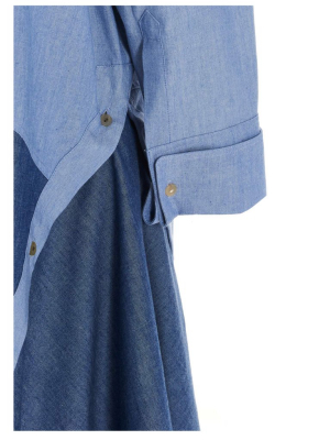 Loewe Patchwork Asymmetric Oversized Shirt Dress