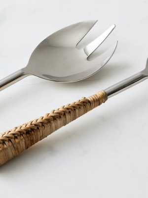 Rattan Handle Salad Servers