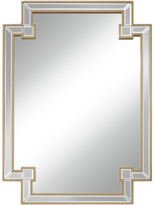 Noble Park Gufin Gold Leaf 27" X 38" Cut Corner Rectangular Mirror